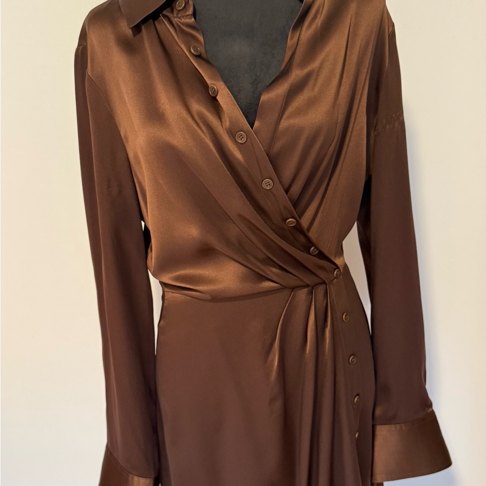 Reformation Brown Wrap Dress